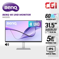 BenQ 31.5" MA320U IPS 4K UHD HDR600 60Hz 5ms Built-In Speaker PD90W USB-C Ergonomic Monitor