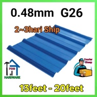 (3hari Ship)0.48mm G26 Metal Deck Paling Tebal (13Feet~20Feet) (MD)
