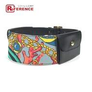 CELINE復古寬圍巾圖案腰帶