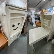 實木折疊餐桌餐邊櫃一體日式小戶型家用靠牆多功能儲物可伸縮飯桌 80*42*145cm (打開78或156cm) #2602044