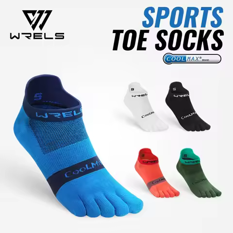 WRELS 1/2/3pairs COOLMAX Toe Socks Breathable Five Finger Socks Athletic Hiking Running Soft Comfort