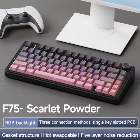 AULA F75 2.4G Wireless/Bluetooth/Wired Gaming Mechanical Keyboard RGB Customized 75% Layout OEM Prof