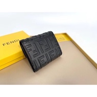 FF 8013 FF Short Calfskin Wallet Short Clip Genuine Leather Wallet Size 10 * 8.5 * 2.5cm