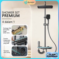 Full Set Shower Set with Hot and Cold Faucet - Silver Shower - Full Set Shower - Minimalist Pole Sho