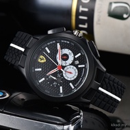 Pilota EVO Ferrari Classic Three Eyes Six Hands Stainless Steel Case Rubber Strap Men's Watch Rui Wa