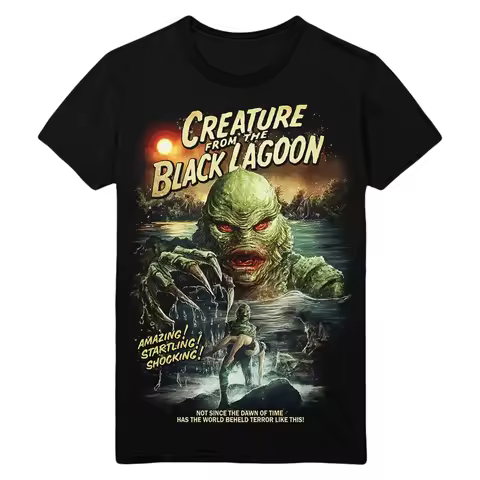 Creature From The Black Lagoon T-Shirt Men Classic Universal Monsters Horror Graphic Short Sleeve St