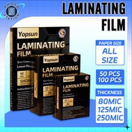 Laminating Film A4 Laminate Film Long Short 3R 4R 5R ID Size 80/125/250Micron High Quality Yopsun