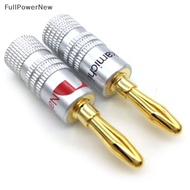 Ful  10Pcs Nakamichi Gold Plated Copper Speaker Banana Plug Male Connector nn