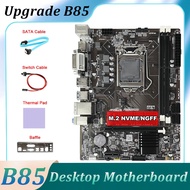 B85 Game Motherboard +SATA Cable+Switch Cable+Baffle+Thermal Pad LGA1150 DDR3 M.2 NVME DVI VGA HD fo