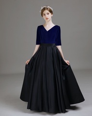 เรียบหรู การแสดงเปียโน เดรส เจ้าหญิง กระโปรง เครื่องแต่งกายการแสดงเด็ก Hostess ผ้าทูลล์ ชุดแสดงไวโอล