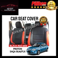 Proton Saga BLM/FLX Car Seat Cover PVC Leather Black with Red Side