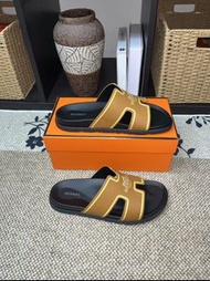 HERMES 愛馬仕 經典Logo 男款 時尚涼拖鞋 款式0214
