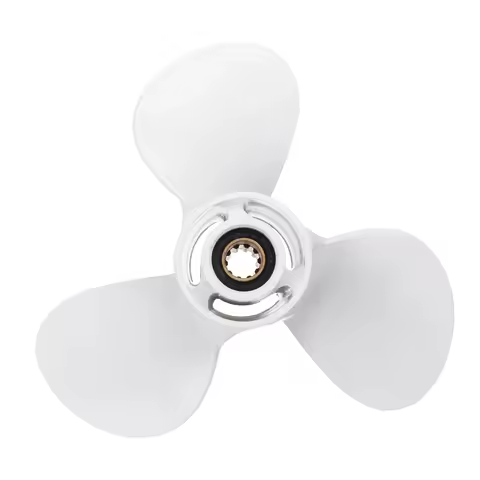 Outboard Propeller Aluminum Alloy White 3 Blades 10 Spline Tooth R Rotation For Yamaha 20-30HP 664-4