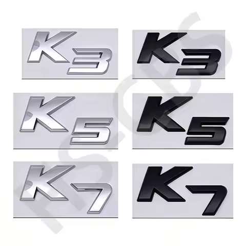 3D Metal K3 K5 K7 Letter Emblem Sticker Car Rear Trunk Badge Decal Stickers For K3 K5 K7 Car Styling