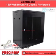 CentRacks 15U (45cm x 60cm x 75cm) Wall Mount Server Rack (CM15UB450/CP15UB450)