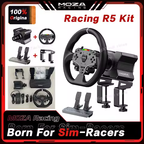 .MOZA Racing R5 Bundle Kit Racing simulator game steering wheel Game steering wheel pressure pedal c