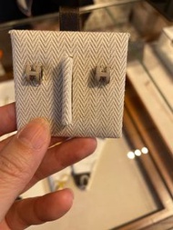 Hermes 奶茶銀 mini pop h earrings