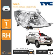 TYC ไฟหน้า TOYOTA FORTUNER ปี 2004-2007 โคมใส RH ข้างขวา