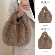 Furry Bag Furry Bag Handbag Fashionable All-Match [E105] Autumn Winter Cute Furry Furry Bag Female 2