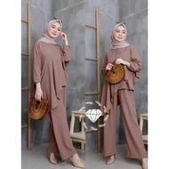 [READY STOCK MALAYSIA] 2IN1 SET BAJU SELUAR IRONLESS TAK GOSOK  BLOUSE DRESS MUSLIMAH WOMEN PLUS FREE SIZE COTTON