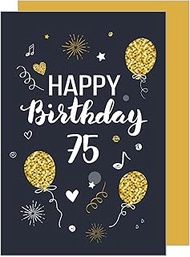 Edition Seidel Premium 75th Birthday Card with Envelope. Birthday Card Greeting Card Billet Card Hap