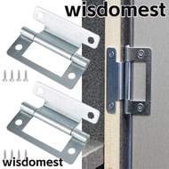 WISDOMEST 5pcs/set Flat Open, Connector Interior Door Hinge, Practical Folded No Slotted Soft Close Wooden  Hinges Furniture Hardware