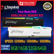 Kingston Fury Beast RGB DDR5 5200/5600/6000 MHz Desktop Gaming Memory RAM INTEL XMP3.0