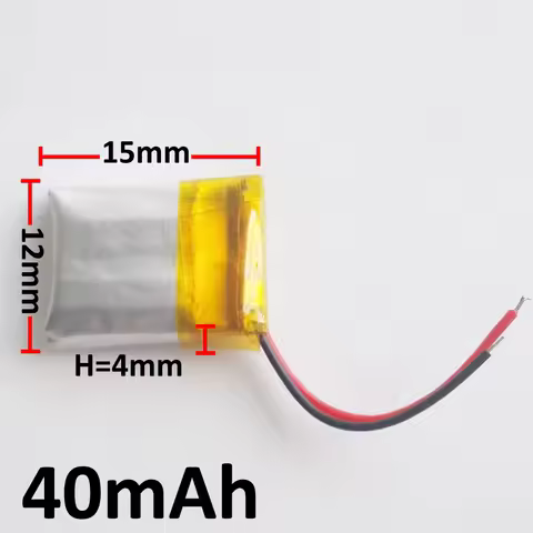 3.7V 40mAh Lithium Polymer Lipo rechargeable battery 401215 For MP3 Mini Bluetooth Headset earphone