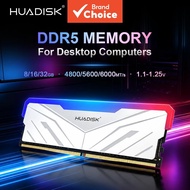 HUADISK DDR5 RGB RAM 4800MHz/5600MHz/6000MHz High Performance DIMM for DIY Gaming PCs HUADISK Memori