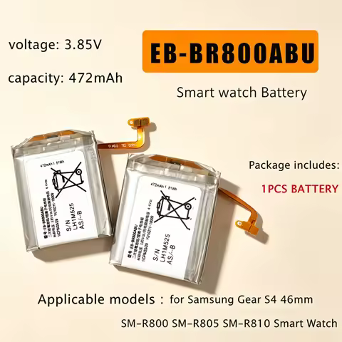 472mAh Replacement Batteries EB-BR800ABU 3.85V for Samsung Gear S4 46mm SM-R800 SM-R805 SM-R810 Smar