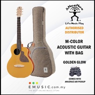 Anuenue M-Color Golden Glow 36 inch Travel Size Acoustic Guitar with Pickup with Carrying Bag (Bird 