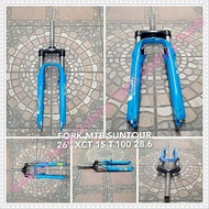 FORK MTB SUNTOUR 26" BIRU XCT 15 T.100 28.6 vbrake only Sepeda aksesoris sparepart