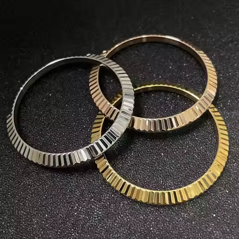 High-Quality 316L Stainless Steel Plating Gold Rosegold Fluted Bezel For RLX DateJust 36MM 41MM Mach