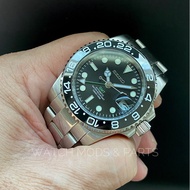 HIJAU WMNP Seiko Mod WMNP Seiko Mod GMT Black Panther Black Green, NH34A GMT Road and Functional
