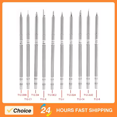 T12-Series Soldering Iron Tips for FX-951 Rework Station T12(BC2 D4 JL02 I D08 C1 B C4 D24 K) Solder