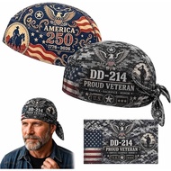Topi Penyamaran DD-214 Veteran untuk Berbasikal/Pelindung Kepala Bikers, Bandana Motosikal Patriotik