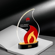 Flame Employee Crystal Award Custom Souvenir Competition Trophy Outstanding Company Award High-end C