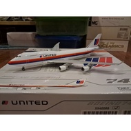 1/400 scale United Airlines (Saul Bass) Boeing B747-400 aircraft model (JC Wings)