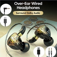 DAC Type C 3.5mm Plug Wired Headphones In-ear Earphones Gaming Laptop Headsets Handsfree Sports Earb