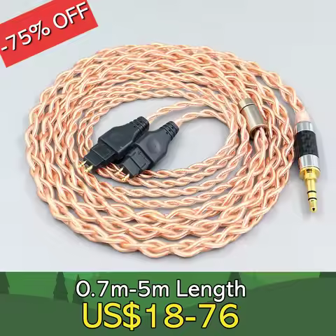 4 Core 1.7mm Litz HiFi-OFC Earphone Braided Cable For Sennheiser HD580 HD600 HD650 HDxxx HD660S HD58