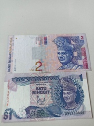 (2pcs)(2pcs) Duit Lama Malaysia Rm2 Siri 9/Rm1 Siri 6