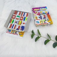 Fancy eraser country flag 1 box/48 pcs