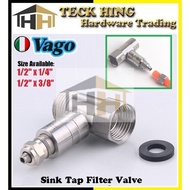 Stainless Steel Water Filter Extension Filter Tee Filter Valve 1/2"x1/4" / 1/2"x3/8"