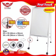 Economy Flip Chart Whiteboard Magnetic Whiteboard With Stand 2‘x3’ (60cm X 90cm) 3‘x4’ (90cm X 120cm
