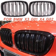 Gloss black Front Kidney Grille Slat Style Grill  For BMW X3 G01 X4 G02 For BMW X3 25i 28i For BMW X