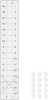 VPVPV Acrylic Quilters Ruler,Sewing Ruler,3-Inch by 17-Inch, Non Slip Rings 15 Pieces for Quilting a