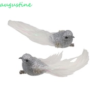 AUGUSTINE 4 Pcs Christmas Feather Bird, With Clip Vivid Simulation Bird, Cute Handmade Sparkling Col