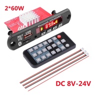 Jx-y08 12V Amplifier Mp3 Decoder Papan 2X65W Bluetooth Kompatibel 5.0 Rekaman Modul Layar Warna deng