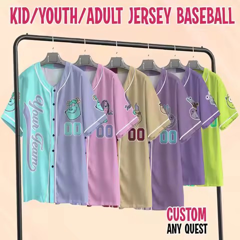 Custom Coquette Bow Monster Inc Baseball Jersey Collection Disney Shirts Matching Baseball Team Outf