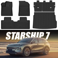 Car Floor For 2025 Geely Galaxy Starship 7 EM-i 3D All Weather Trunk Mat Backrest Mats TPE Waterproo
